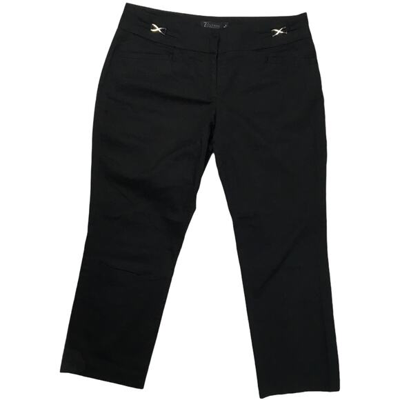 NY & Co 7th Ave Suiting Crop Dress Pants Capri Womens 6 Black Career Work Casual - Picture 1 of 10